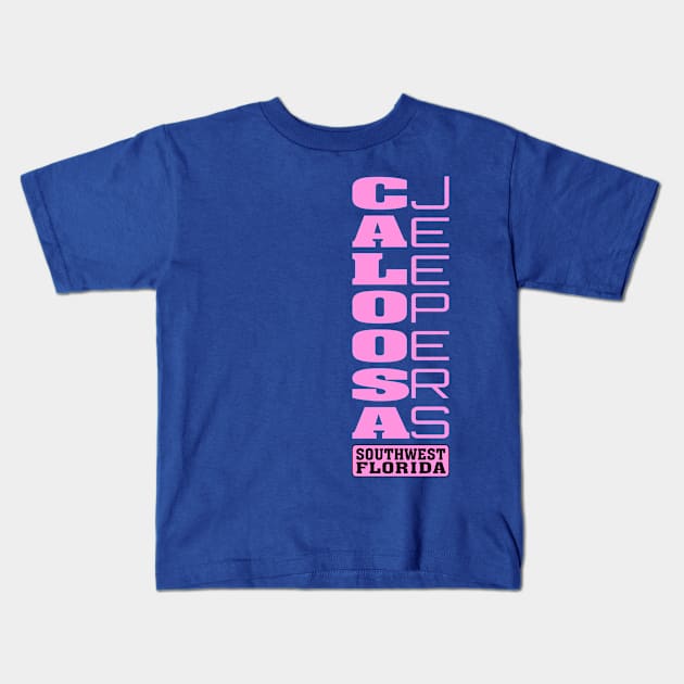 Pink Vertical Logo Kids T-Shirt by Caloosa Jeepers 
